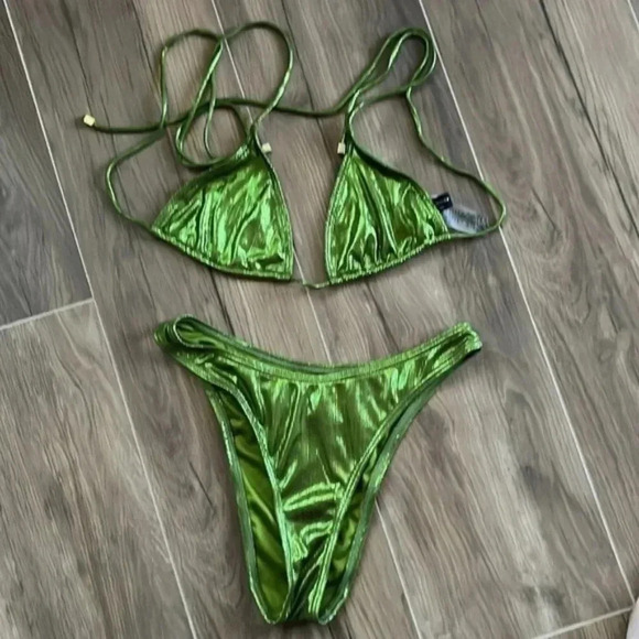 ASOS South Beach Green Metallic Bikini - Picture 4 of 8